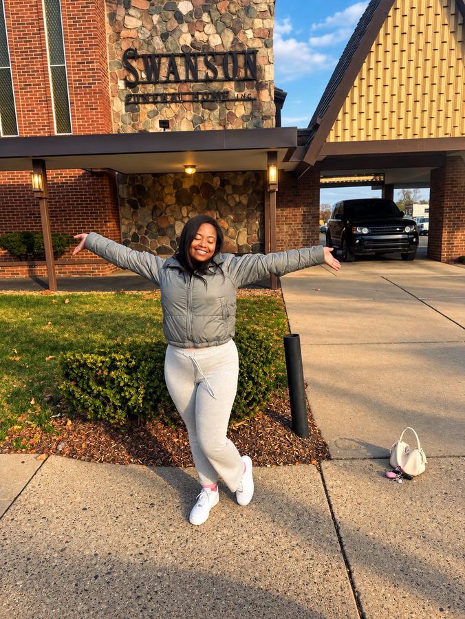 Tiera Lanae with arms wide